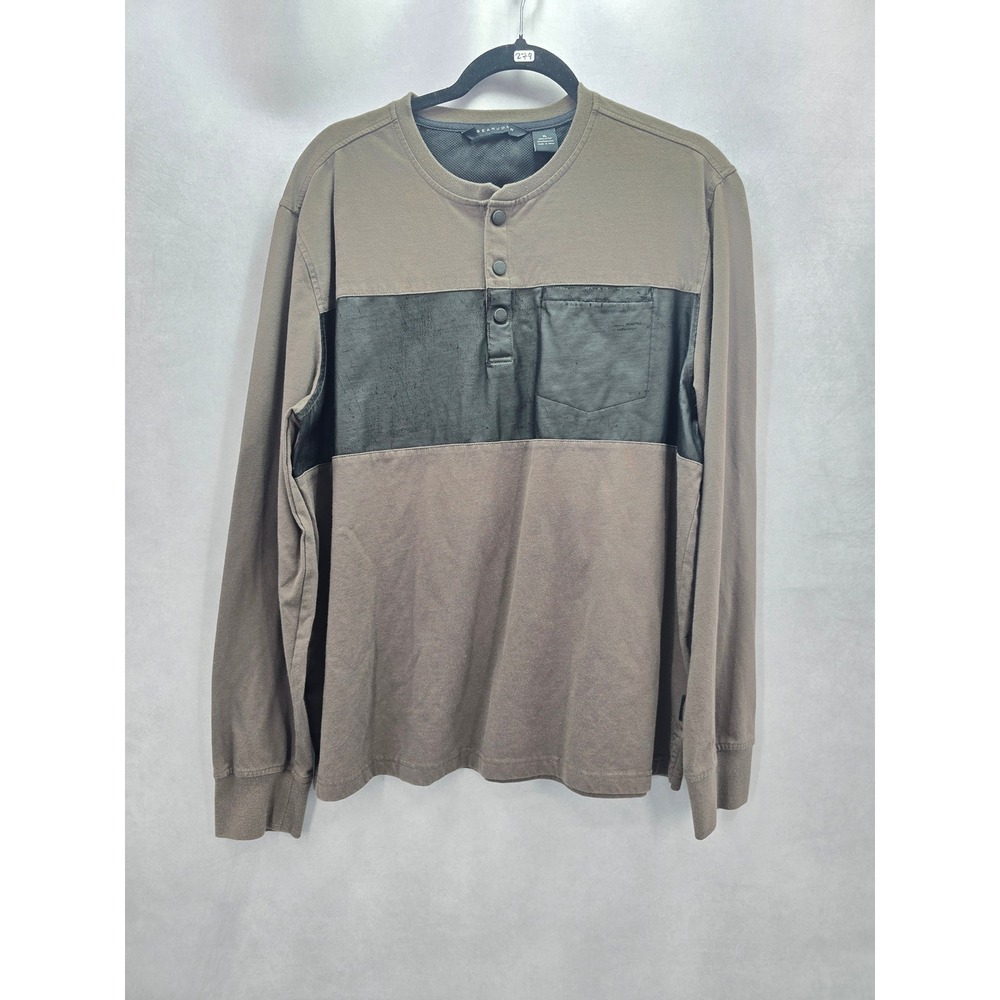 Sean John Green‎ Long Sleeve Pullover Mens Goth Grunge Biker Sweater Top XL